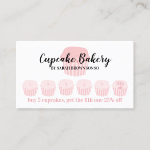 Tarjeta De Visita Café Panadería de Cupcake Descuento de Punch de Le