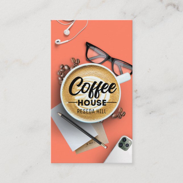 Tarjeta De Visita Café personalizado (Anverso)