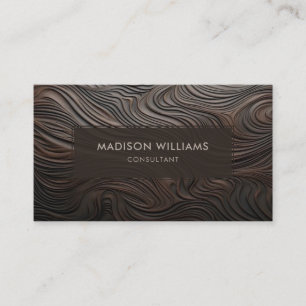 Tarjeta De Visita Café Personalizado Madera Marrón Elegante Profesio
