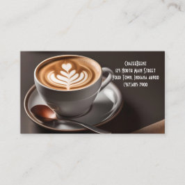 Tarjeta De Visita Café personalizado y café de arte de latte