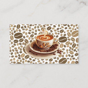 Tarjeta De Visita Café recién hecho   Granos de café   Cafe
