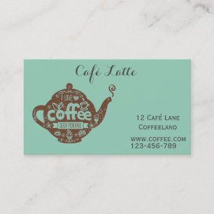 Tarjeta De Visita Café retro cafetería vintage elegante