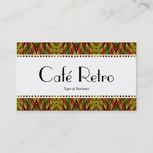 Tarjeta De Visita Café Retro (Scalloped) (Anverso)
