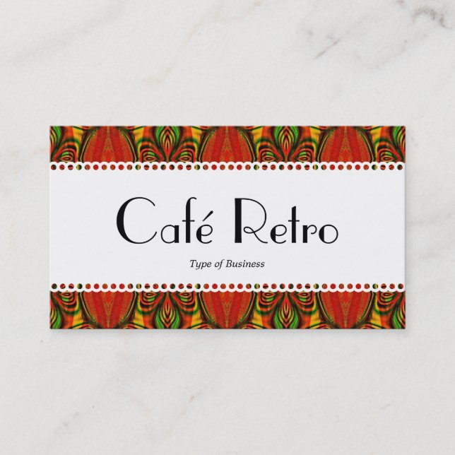 Tarjeta De Visita Café Retro (Scalloped) (Anverso)