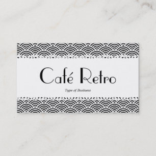 Tarjeta De Visita Café Retro (Scalloped) - Patrón de escalada de pec