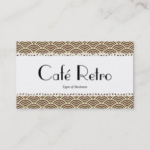 Tarjeta De Visita Café Retro (Scalloped) - Patrón de escalada de pec