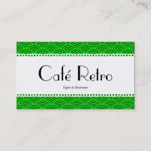Tarjeta De Visita Café Retro (Scalloped) - Patrón de escalada de pec