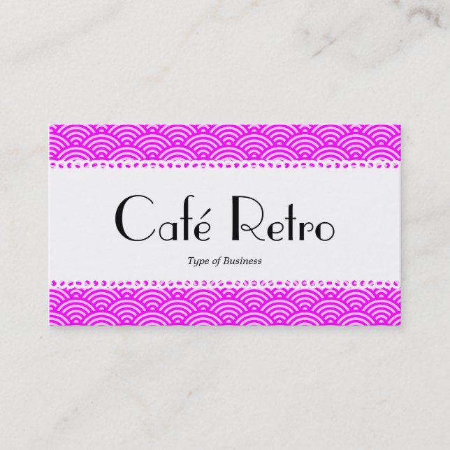 Tarjeta De Visita Café Retro (Scalloped) - Patrón de escalada de pec (Anverso)