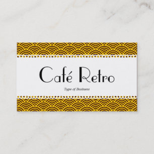 Tarjeta De Visita Café Retro (Scalloped) - Patrón de escalada de pec