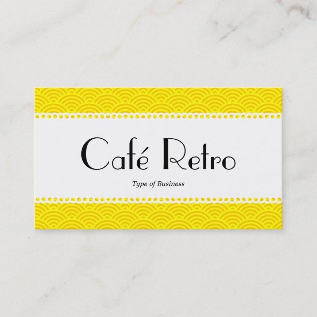 Tarjeta De Visita Café Retro (Scalloped) - Patrón de escalada de pec (Anverso)