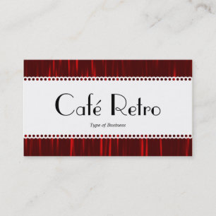 Tarjeta De Visita Café Retro (Scalloped) - Red Streaks