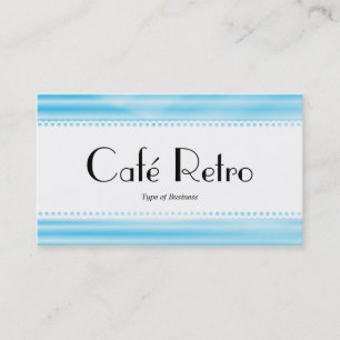 Tarjeta De Visita Café Retro (Vieira) - Azul ondulado