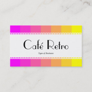 Tarjeta De Visita Café retro (vieira) - de magenta a amarillo