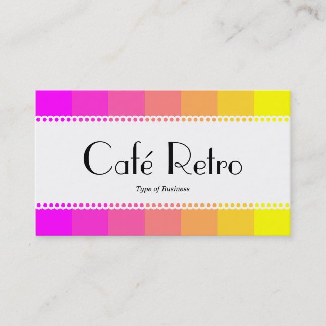 Tarjeta De Visita Café retro (vieira) - de magenta a amarillo (Anverso)