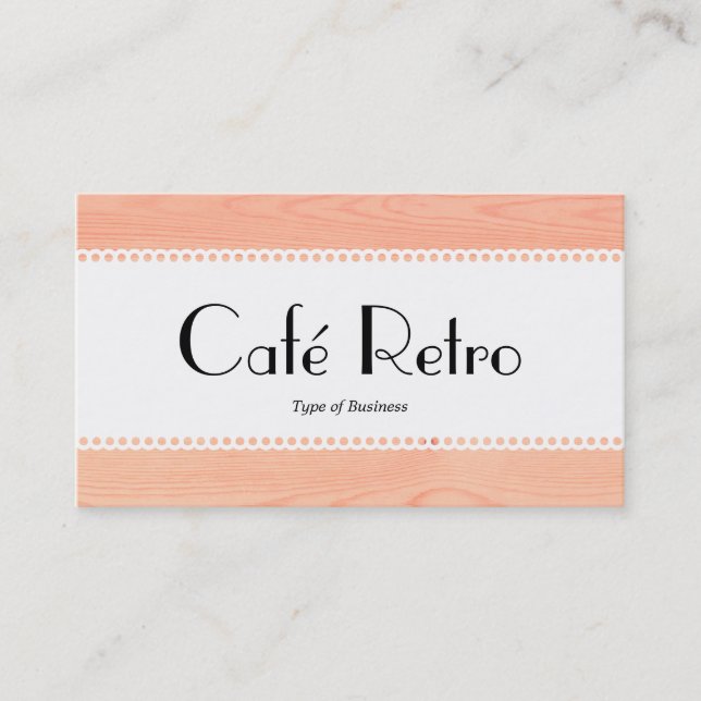 Tarjeta De Visita Café Retro (Vieira) - Madera (Anverso)