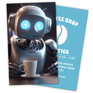 Tarjeta De Visita café robot que bebe