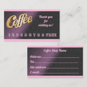 Tarjeta De Visita Café rosa de lujo moderno y gratuito