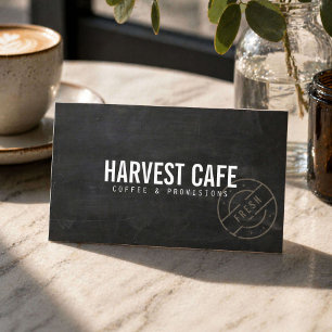 Tarjeta De Visita Café Rústico Pizarra de Tienda de Café