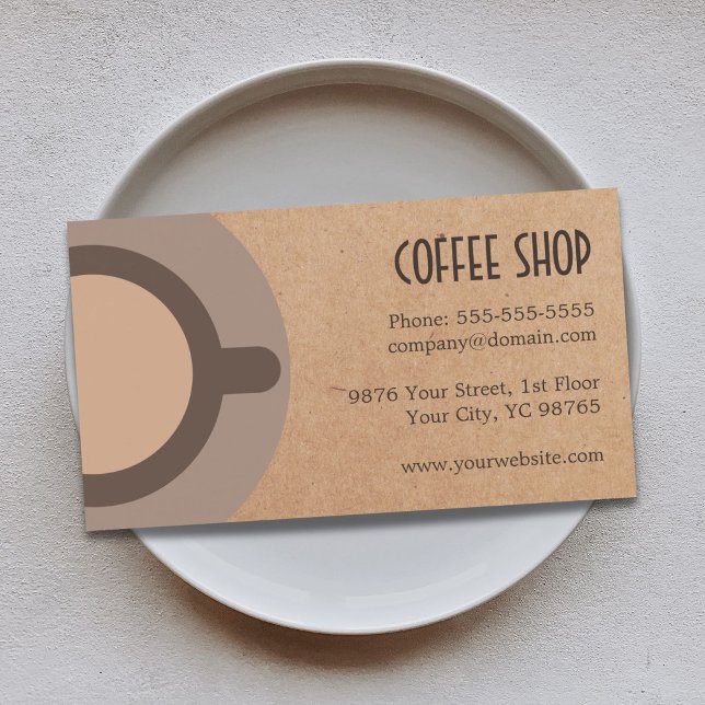 Tarjeta De Visita Café Sencillo Icono Coffee Cardboard Back Coffee S (Subido por el creador)