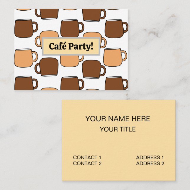 Tarjeta De Visita Café Shop Coffee Cup (Anverso / Reverso)