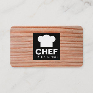 Tarjeta De Visita Café Square Label - Wood 01