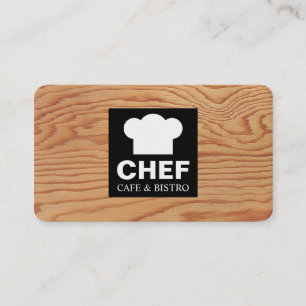 Tarjeta De Visita Café Square Label - Wood 02