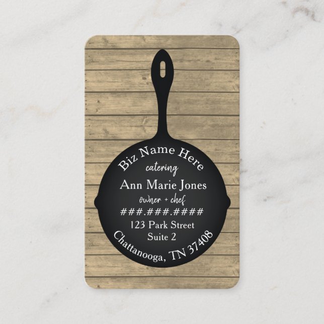 Tarjeta De Visita Cafetera Rustic Wood (Anverso)