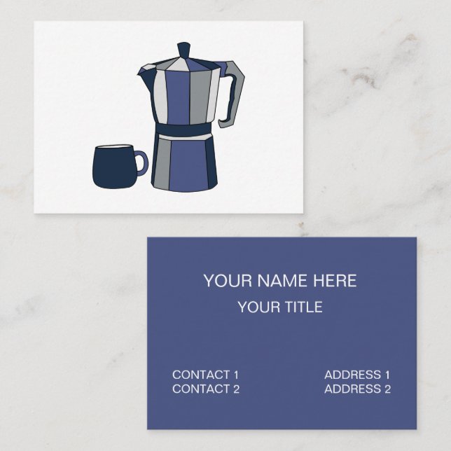 Tarjeta De Visita Cafetera Taza de Café Café (Anverso / Reverso)