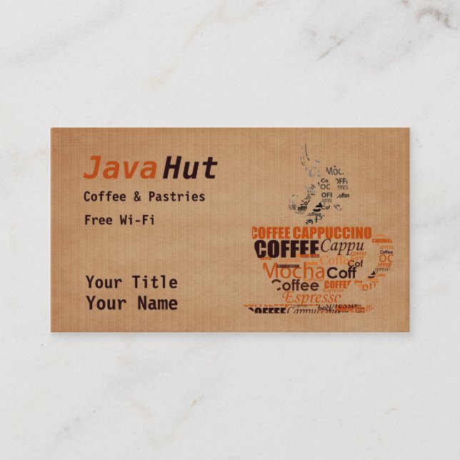 Tarjeta De Visita Cafetería (Anverso)