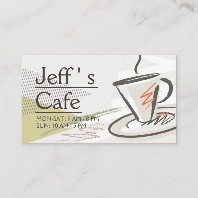 Tarjeta De Visita Cafetería/Cafetería (Anverso)