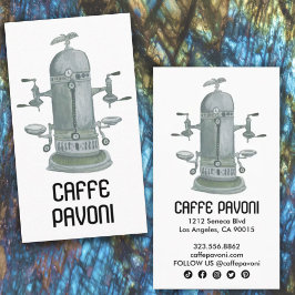 Tarjeta De Visita Cafetería de café de época de espresso acuático