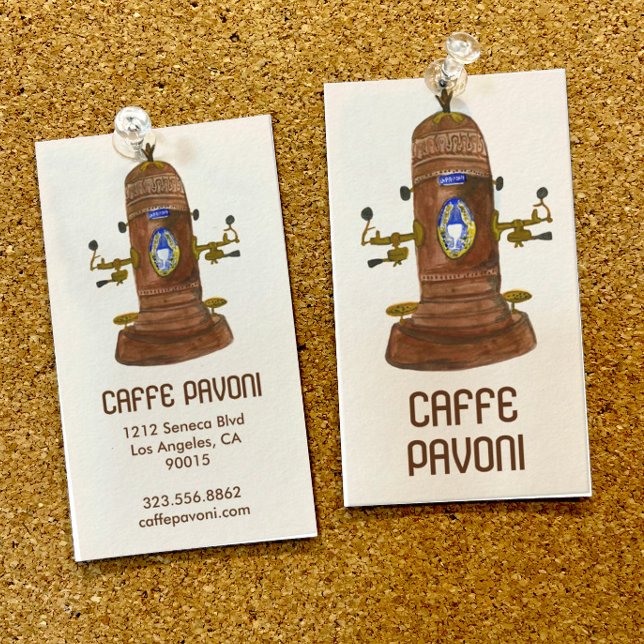 Tarjeta De Visita Cafetería de café de época de espresso acuático (Subido por el creador)