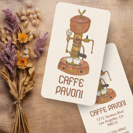 Tarjeta De Visita Cafetería de café de época de espresso acuático