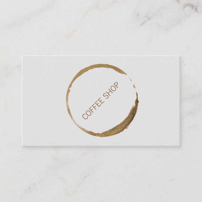 Tarjeta De Visita Cafetería - mancha del café (Anverso)