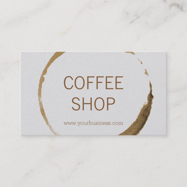 Tarjeta De Visita Cafetería - mancha del café (Anverso)
