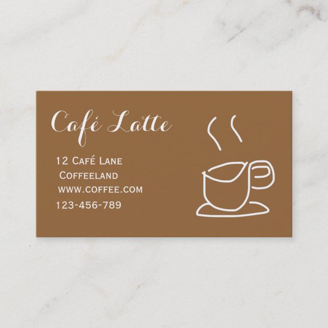 Tarjeta De Visita Cafetería moderna cafetería simple taza de café (Anverso)