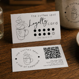 Tarjeta De Visita Cafetería Personalizada Agrega tu Logotipo Lealtad