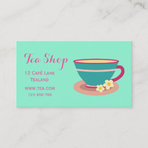 Tarjeta De Visita Cafetería retro teacup diseñador de té