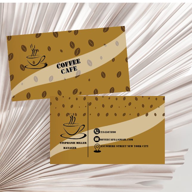 Tarjeta De Visita Cafetería sencilla de gama alta (Subido por el creador)