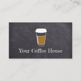 Tarjeta De Visita Cafetería simple Personalizado Chalkboard Coffee C