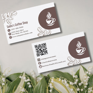 Tarjeta De Visita Cafetero de Tienda de Café Profesional Personaliza