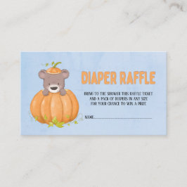 Tarjeta De Visita Caída Cute Otoño Calabaza De Oso De Otoño Raffle