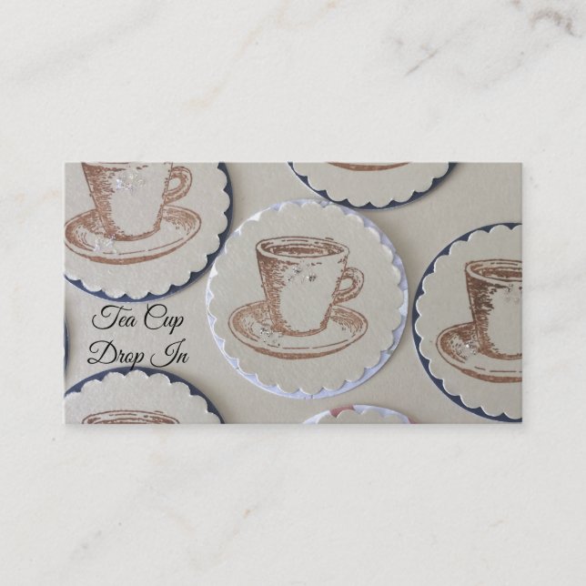 Tarjeta De Visita Caída de taza de té (Anverso)