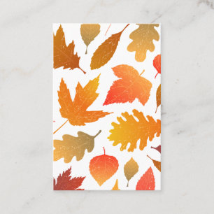 Tarjeta De Visita Caída del otoño - Acogedor patrón de hojas