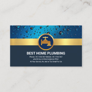 Tarjeta De Visita Caídas de oro de agua azul profesional