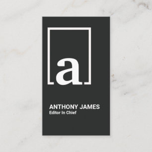 Tarjeta De Visita Caja blanca retro Monograma simple