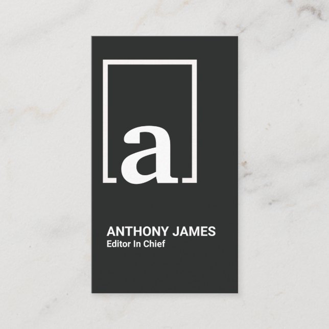 Tarjeta De Visita Caja blanca retro Monograma simple (Anverso)