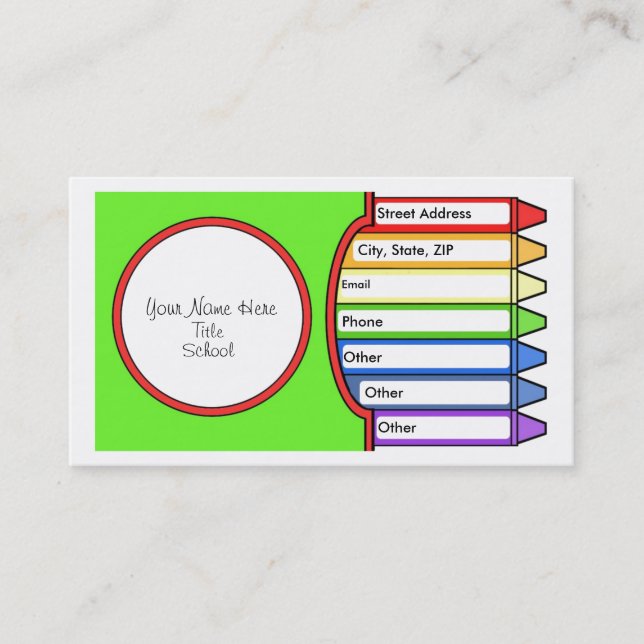 Tarjeta De Visita Caja de creyones (Anverso)