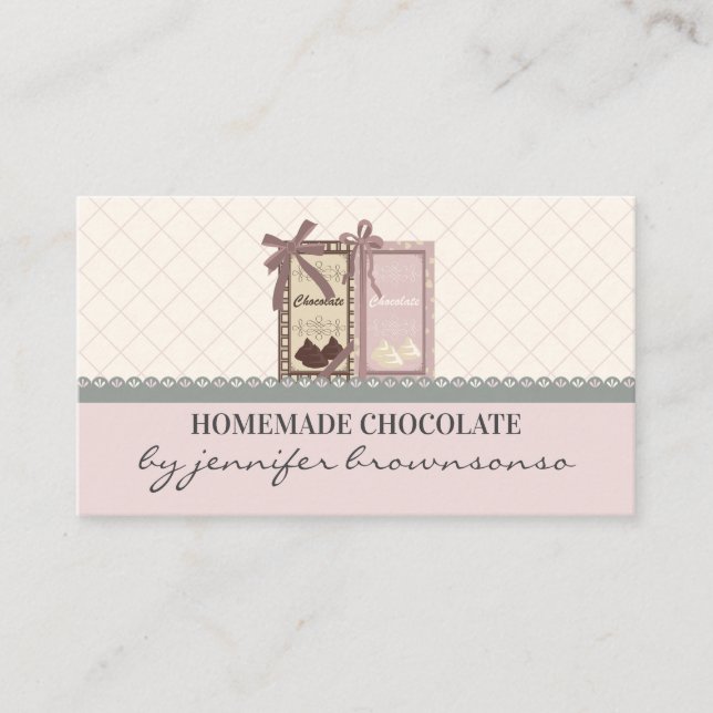 Tarjeta De Visita Caja de Personalizado rosa Envase Panadería Estant (Anverso)