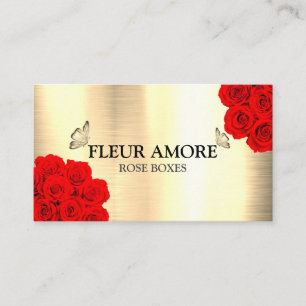 Tarjeta De Visita Caja de Rosas Regalo Flores Caja de flores